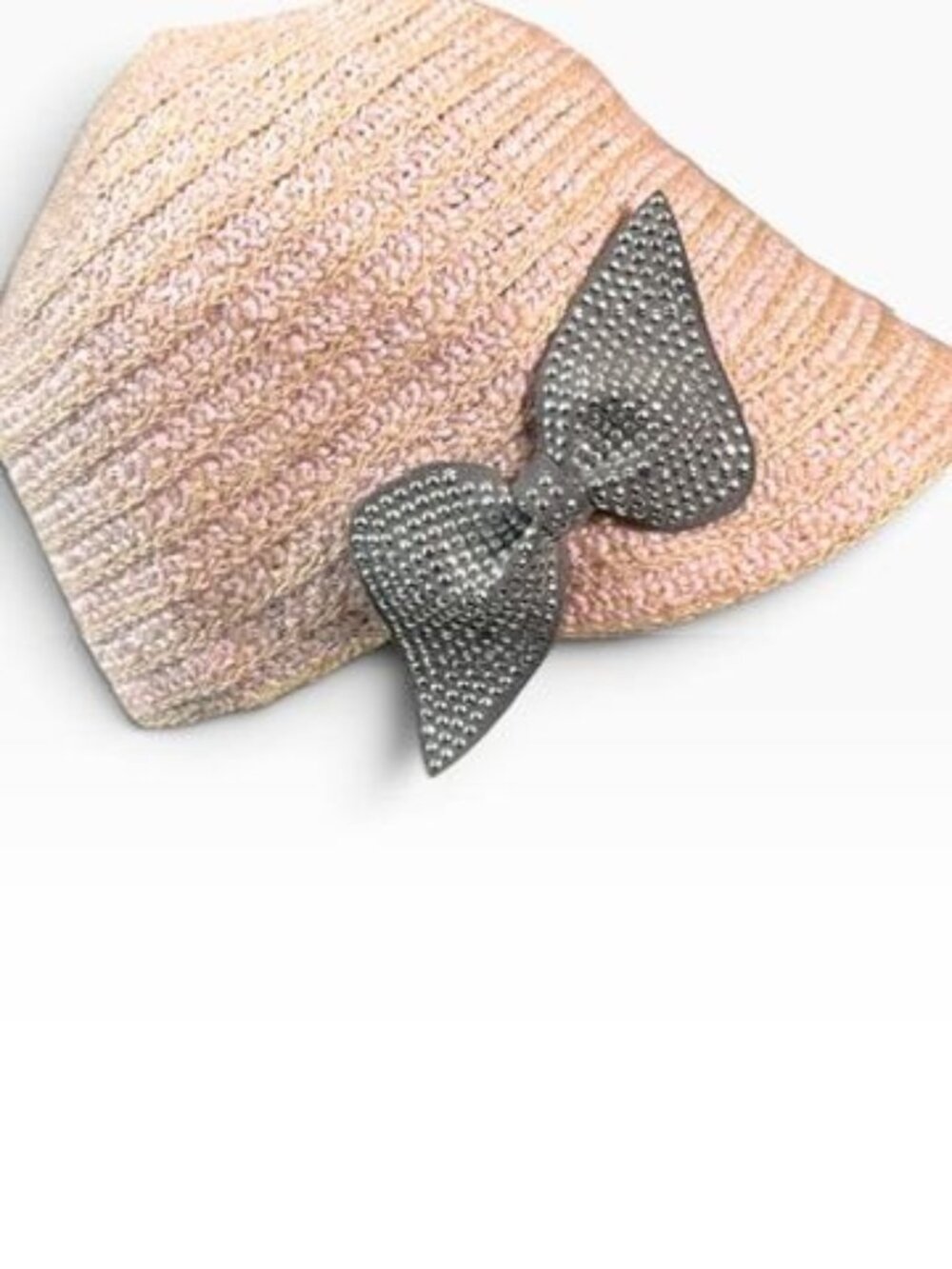 August Womens Straw-Like Cloche Hat W/ Black Rhinestone Bow